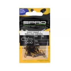 Spro Matt Black Easy Snap Rolling Swivel